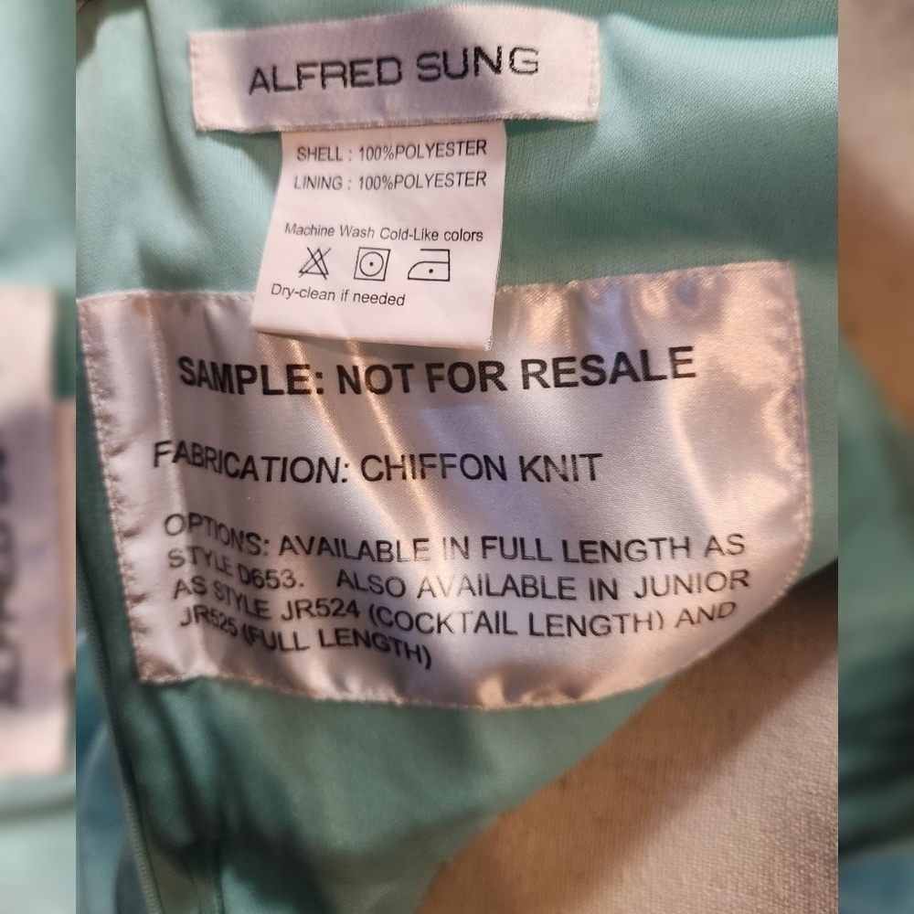Alfred Sung One Shoulder Dress Sz 10 - Picture 5 of 8